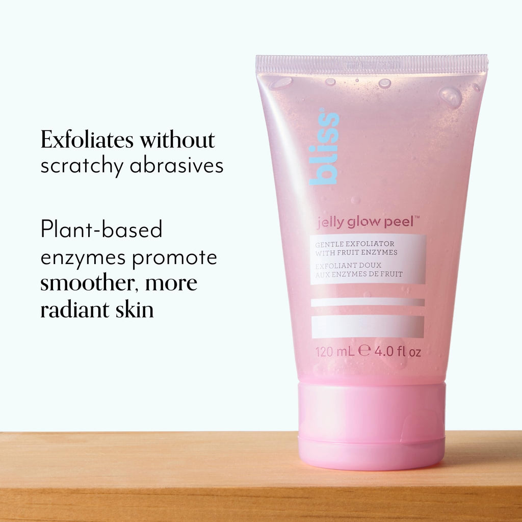 Buy now Bliss Jelly Glow Peel™ Gentle Non-Abrasive Cleanser and Exfoliator With Fruit Enzymes - 4 Oz - Nourishes and Hydrates Skin - Clean - Vegan & Cruelty Free at indiglob india