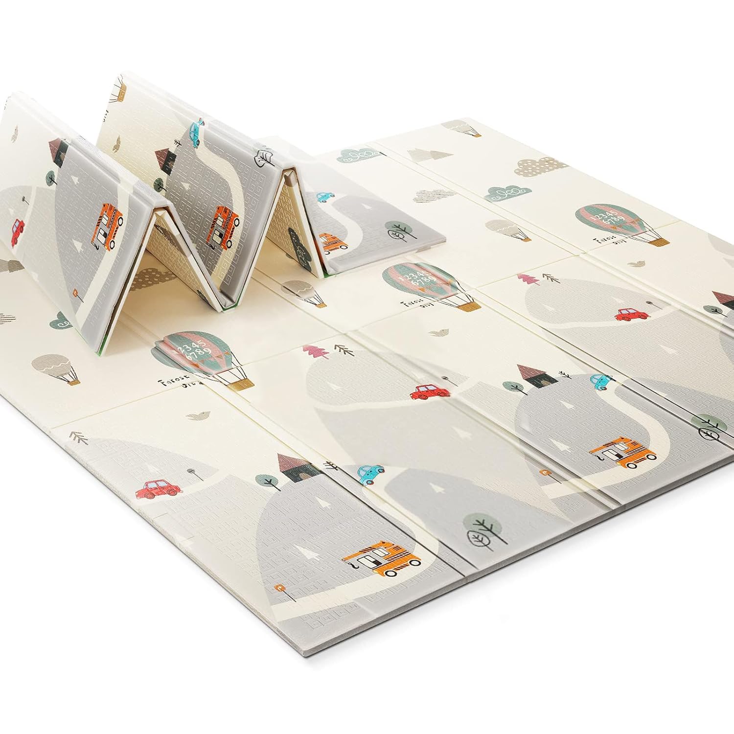 Buy now UANLAUO Foldable Baby Play Mat, Extra Large Waterproof Activity Playmats for Babies,Toddlers, Infants, Play & Tummy Time, Foam Baby Mat for Floor with Travel Bag (Cloud(71x59x0.4inch)) 71x79x0.6 Inch (Pack of 1) Balloon at indiglob india