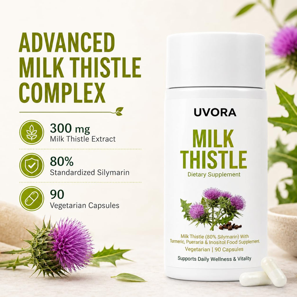 Uvora - Milk Thistle Liver Detox, Milk Thistle Supplement, 90 Caps