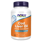 NOW Foods Supplements, Cod Liver Oil, Extra Strength 1,000 mg with Vitamins A & D-3, EPA, DHA, 180 Softgels
