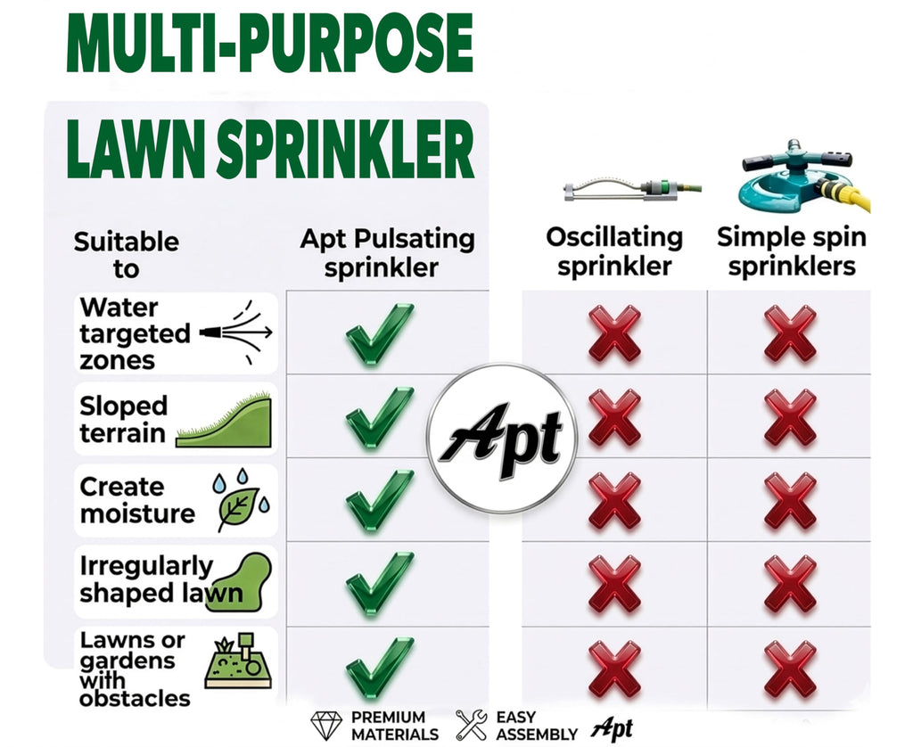 APT Sprinklers for Yard Lawn & Garden| 80 to 5800 Sq Ft Adjustable (2-Pack)