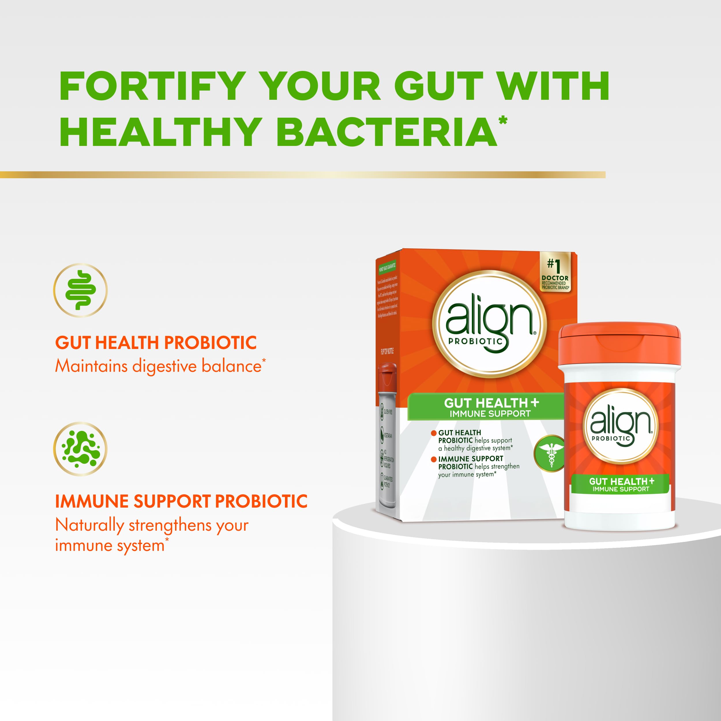 Align Probiotic, Gut Health + Immune Support Probiotic, Probiotics for Women and Men, Probiotics for Digestive Health and Immune Health, #1 Doctor Recommended Brand‡, 28 Capsules
