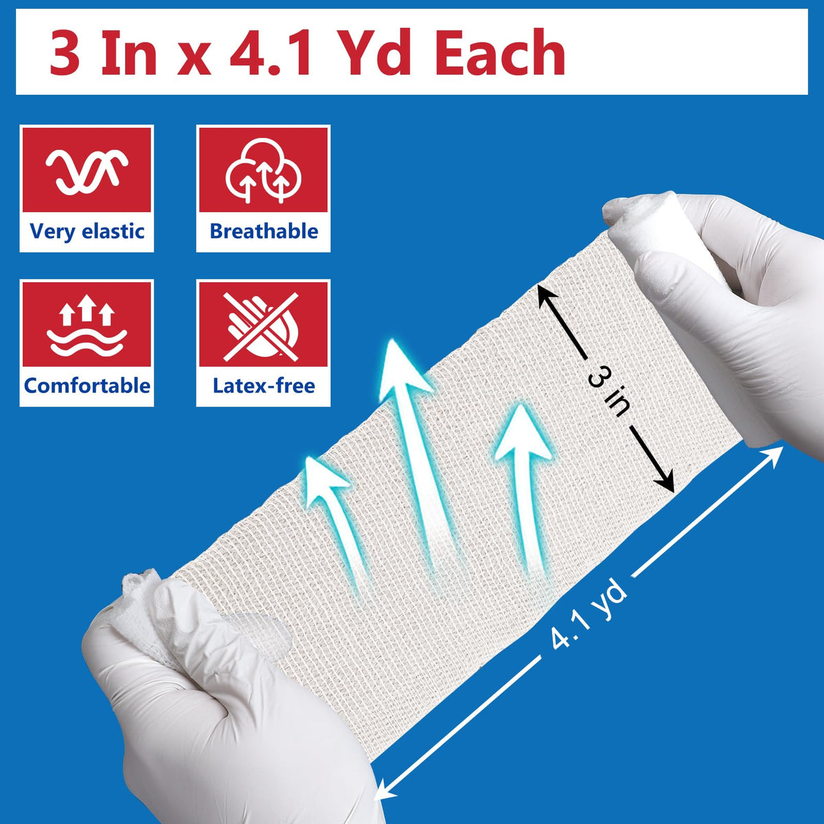 YesBes 40 Pack Gauze Rolls, 3 in x 4.1 Yards, Premium Gauze Wrap Roll for Wounds, Bandage Wrap Rolled Gauzes, Mummy Wraps, Individually Wrapped