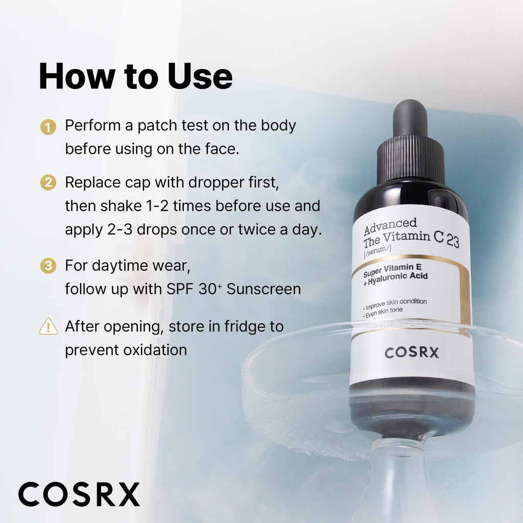 COSRX 23% Pure Vitamin C Serum for Face with Vitamin E, Glutathione, 0.7oz | Korean Vitamin C Serum, Anti-aging Serum for Fine Lines, Uneven Skin Tone & Dull Skin, Korean Skin Care