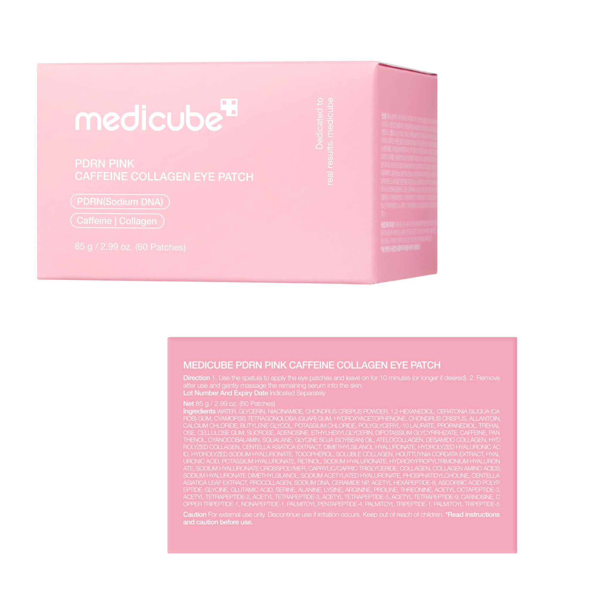 medicube Eye Patch PDRN Caffeine Collagen - Firming Gel Patches, 30 Pairs | Age-Defying Care with Retinol & Collagen - Gel Patches for the appearance of Dark Circles, Undereye Bags, Korean Skincare