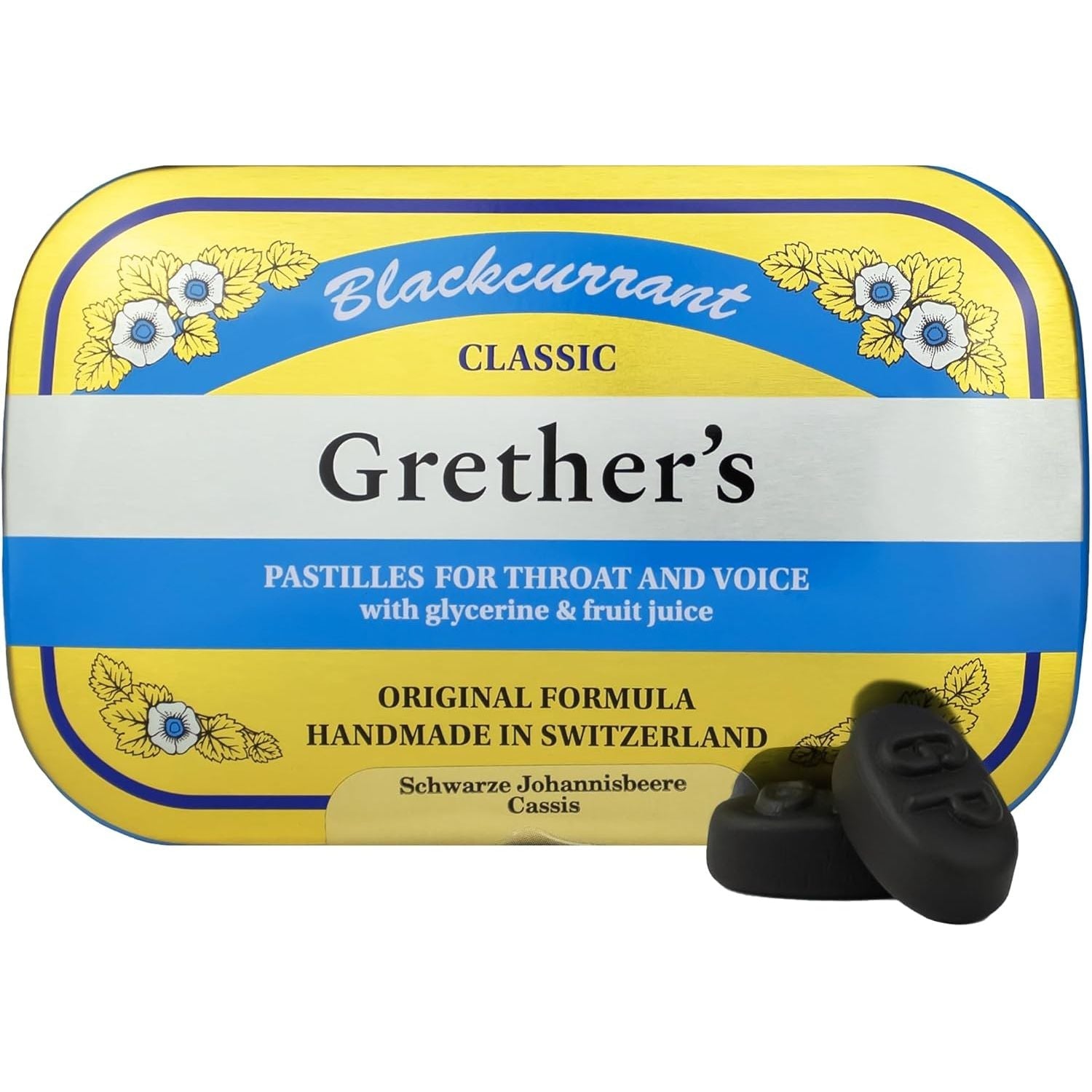 Buy now GRETHER'S Pastilles Classic Blackcurrant Natural Remedy Dry Mouth Relief - Soothing Throat & Healthy Voice - Long-Lasting Flavor, Gift for Singers - 1-Pack - 3.75 oz. 3.75 Ounce (Pack of 1) Blackcurrant at indiglob india