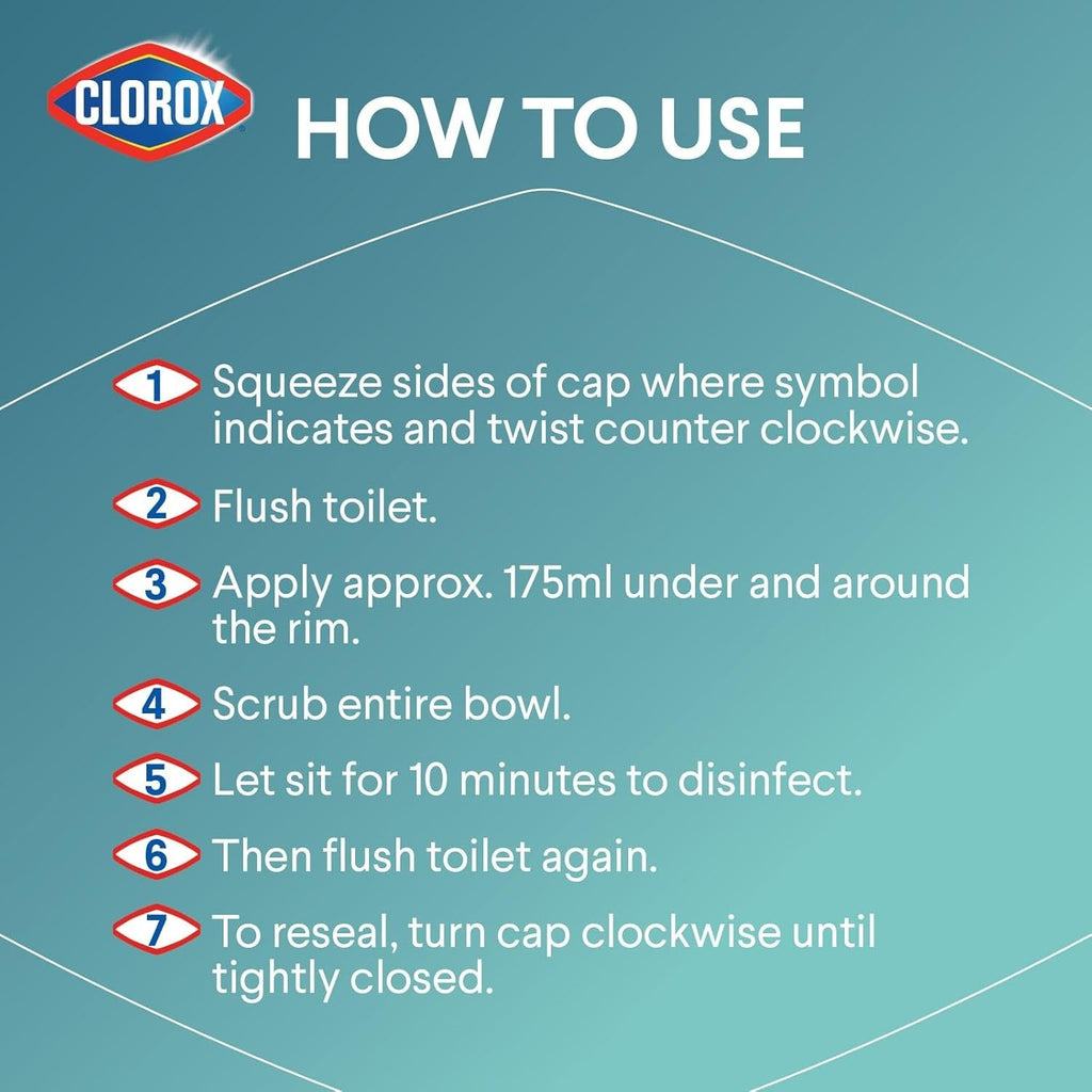 Buy now Clorox Toilet Bowl Cleaner, Clinging Bleach Gel, Cool Wave Scent, 24 Ounces at indiglob india