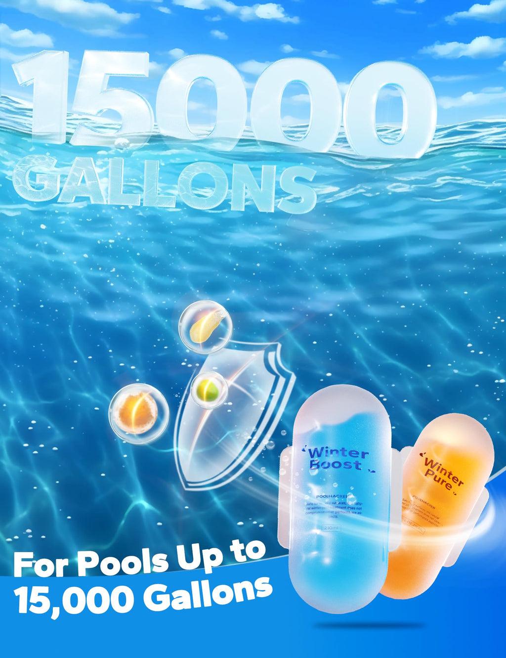 POOLHACKER 3-in-1 Winter Pool Closing Kit, Up to 15,000 Gallons