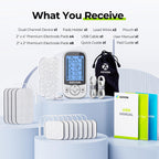 AUVON 24 Modes Dual Channel TENS Unit Muscle Stimulator for Pain Relief