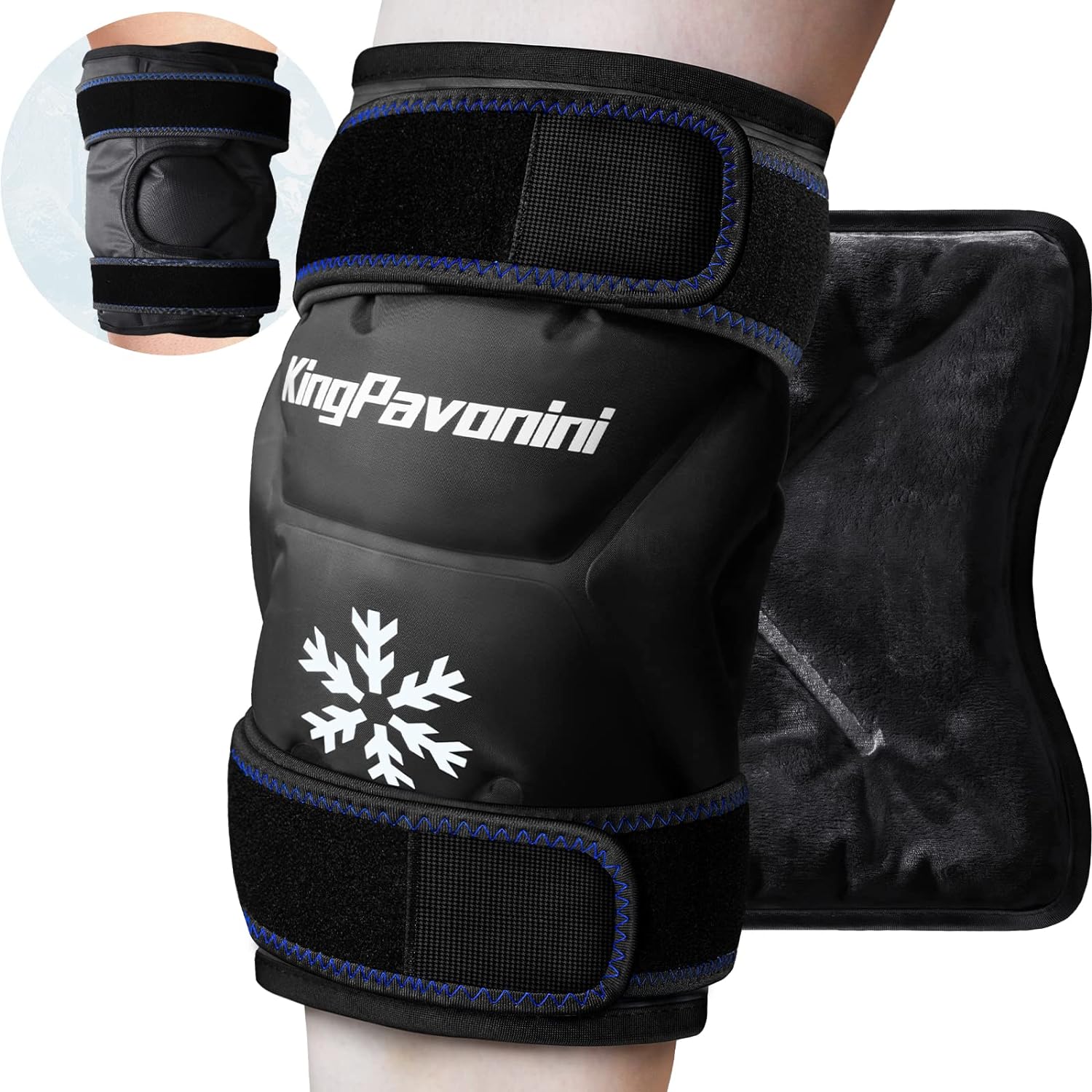 Buy now XXL Knee Ice Pack Wrap Around Entire Knee After Surgery, Reusable Gel Pack for Injuries, Large Ice Pack for Pain Relief, Swelling, Surgery, Sports Injuries, 1 Pack Black 1 at indiglob india