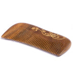 Buy now Breezelike Sandalwood Hair Comb - No Static Handmade Wooden Fine Tooth Detangling Comb with Golden Painted Flower at indiglob india