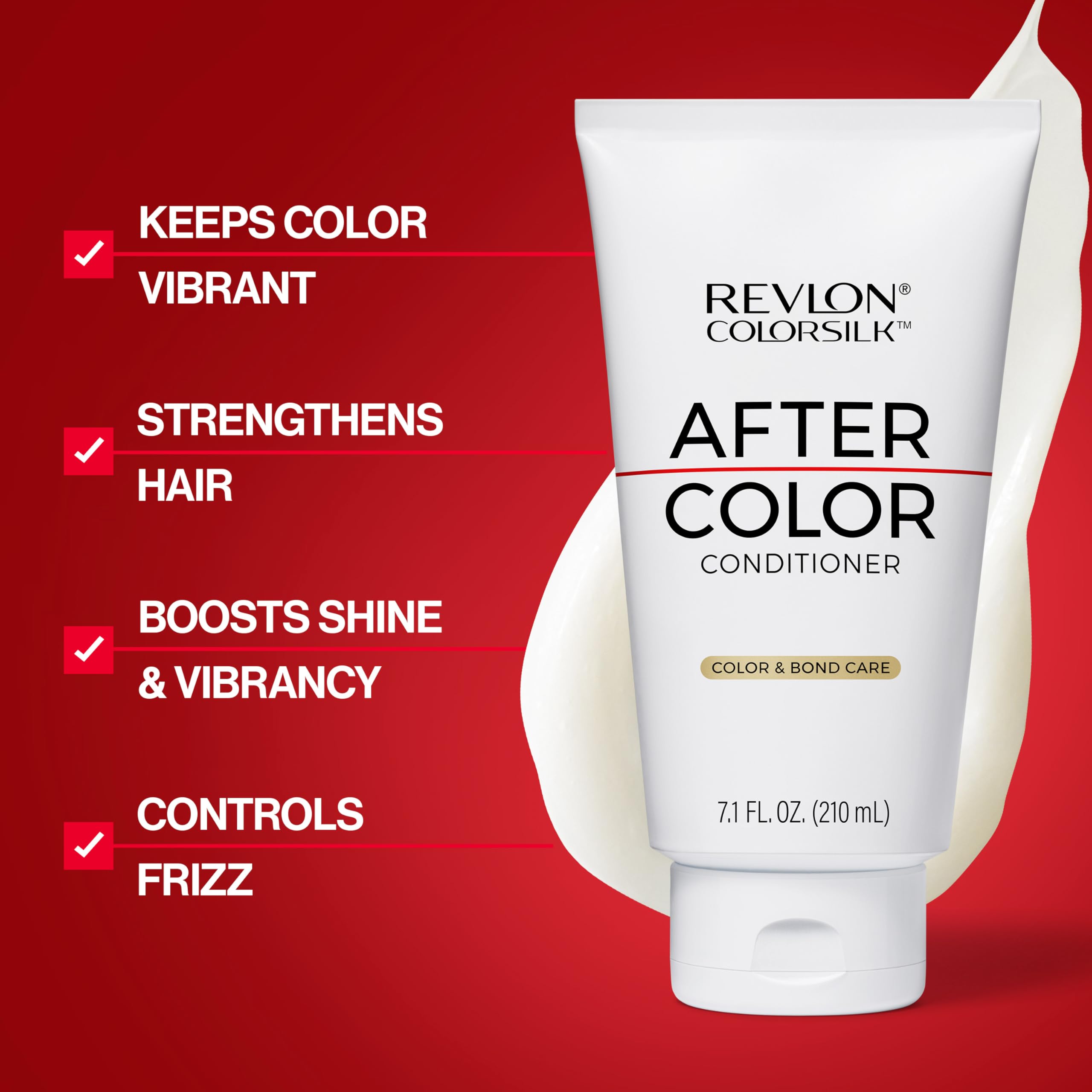 Buy now REVLON ColorSilk After Color Conditioner, Moisturizing & Strengthening Hair Care, Bond Repair with Vegan Keratin, For All Hair Colors & Types, 7.10 fl oz at indiglob india