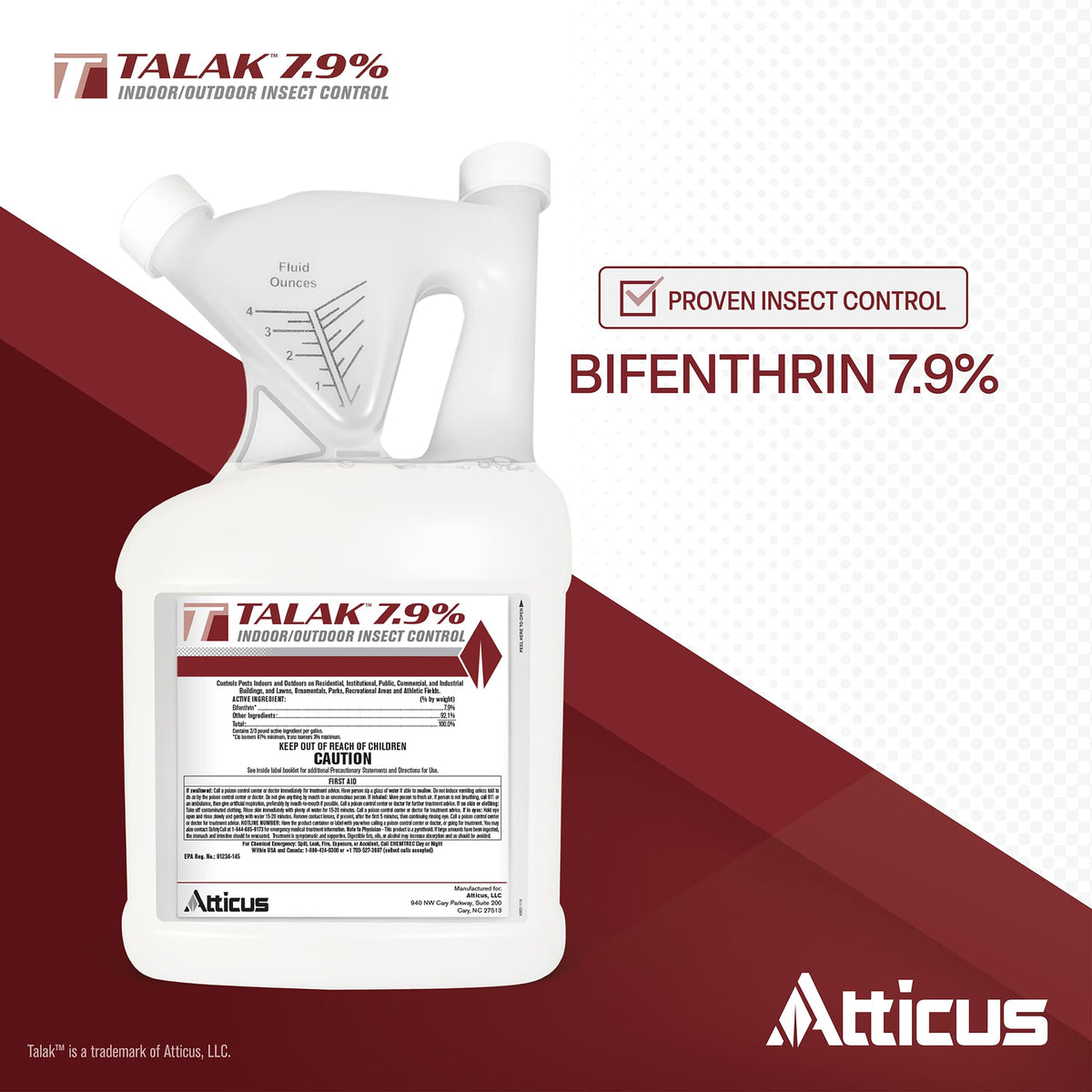 Atticus Talak 7.9% Indoor/Outdoor Bifenthrin Insecticide Concentrate (1Gal)