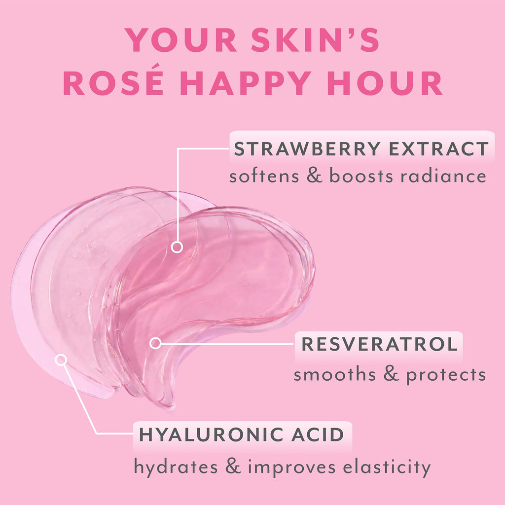 Patchology Rosé Under Eye Patches for Puffy Eyes & Dark Circles | 5pk. | Puffiness & Anti Wrinkle Patches Hydrating Eye Masks for a Radiant Look | Hyaluronic Acid & Antioxidants