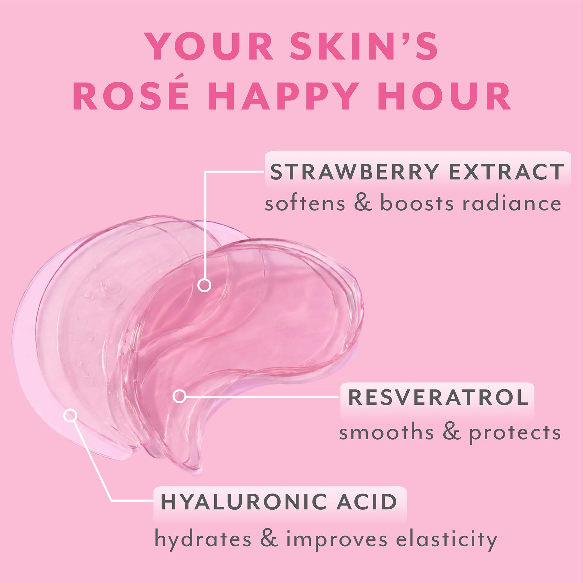 Patchology Rosé Under Eye Patches for Puffy Eyes & Dark Circles | 5pk. | Puffiness & Anti Wrinkle Patches Hydrating Eye Masks for a Radiant Look | Hyaluronic Acid & Antioxidants