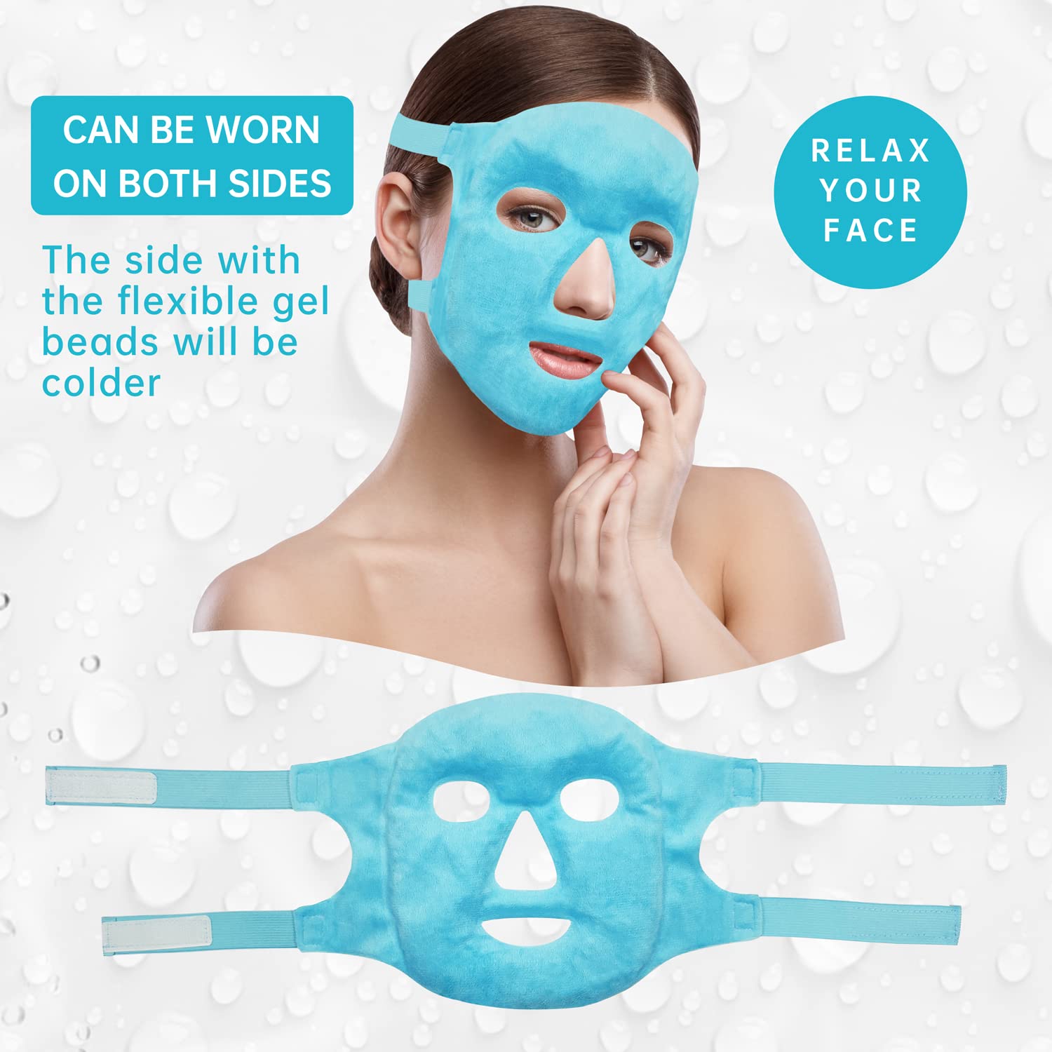 Buy now Cold Face Eye Mask Ice Pack Reduce Facial Puff, Dark Circles, Gel Hot Heat Cold Compress Pack, Face SPA Gift for Woman Sleeping, Pressure, Headaches, Skin Care, Post Laser Cosmetic Care[Blue] at indiglob india