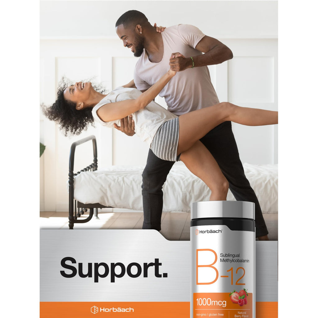 Horbaach Vitamin B12 1000 mcg Sublingual | 400 Fast Dissolve Tablets | Methylcobalamin Supplement for Women and Men | Berry Flavor | Vegan, Non-GMO, and Gluten Free