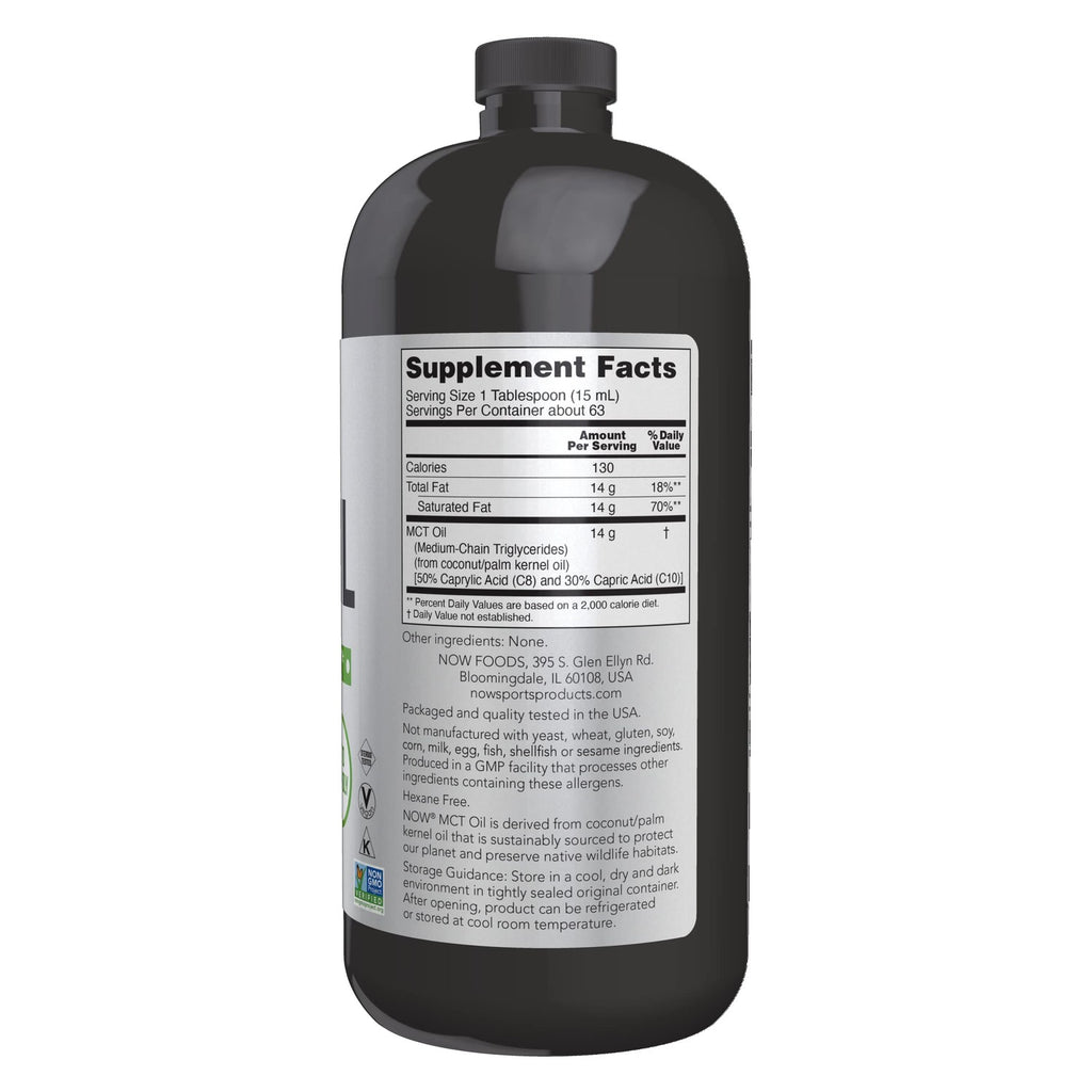 Buy now NOW Foods Sports Nutrition, MCT (Medium-chain triglycerides) Oil 14 g, Weight Management, Liquid, 32-Ounce at indiglob india