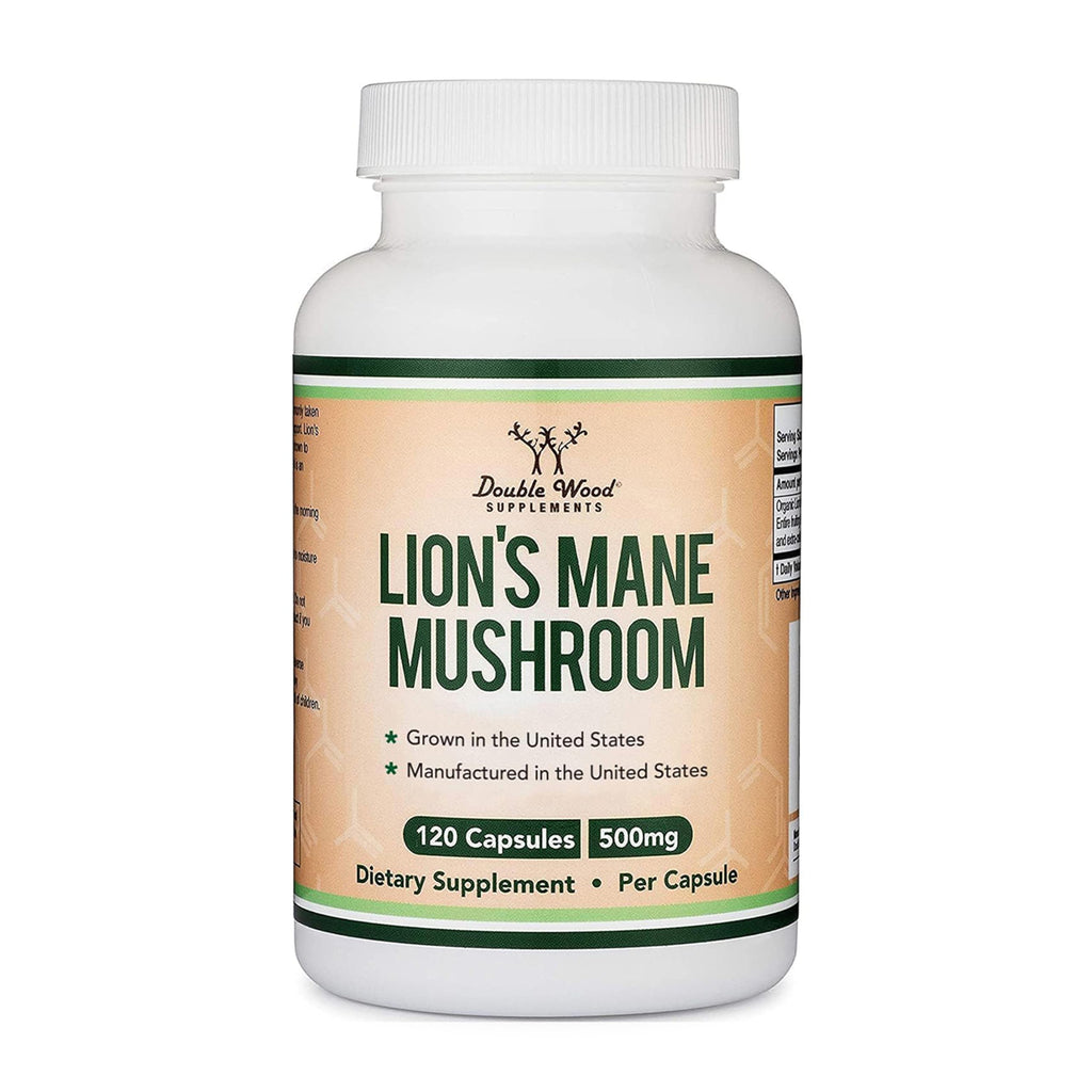 Organic Lion's Mane Mushroom 1,000mg, Memory + Focus Support, 120 Capsules | Supplement for Brain, Gut, and Heart Health, Grown in USA, Nerve Healthy (NGF) + Immune System Support, 3rd-Party Tested