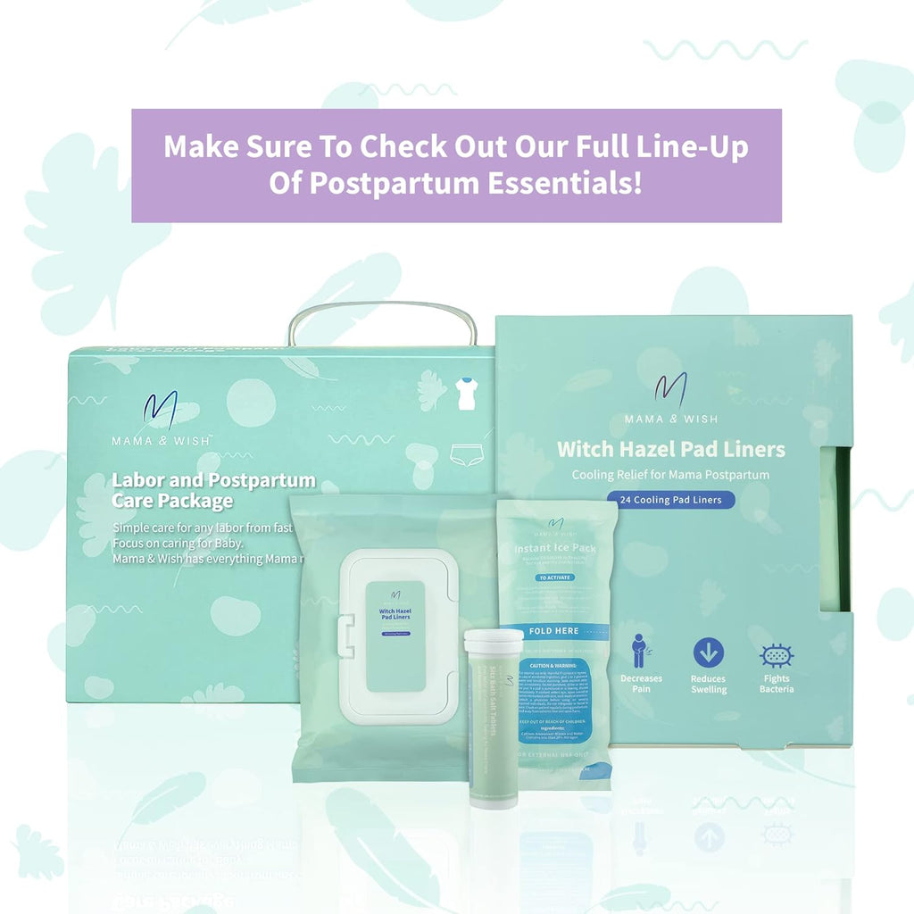 Buy now Mama & Wish Witch Hazel Pad Liners for Postpartum Care (24 Count) | Full-Length Cooling Perineal Pads Liner | Postpartum Essentials | Ice Pads Postpartum Liner - Witch Hazel Pads for Postpartum Care at indiglob india