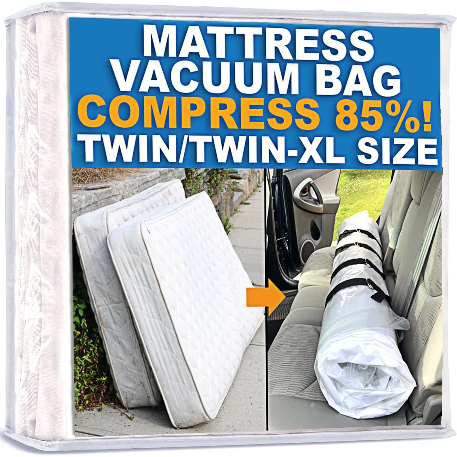 Buy now Mattress Vacuum Bag for Moving, Vacuum Seal Mattress Bag for Memory Foam or Inner Spring Mattresses, Compression and Storage for Returns, Leakproof Valve and Double Zip Seal (Queen/Full/Full-XL) Twin Twin-XL Clear at indiglob india