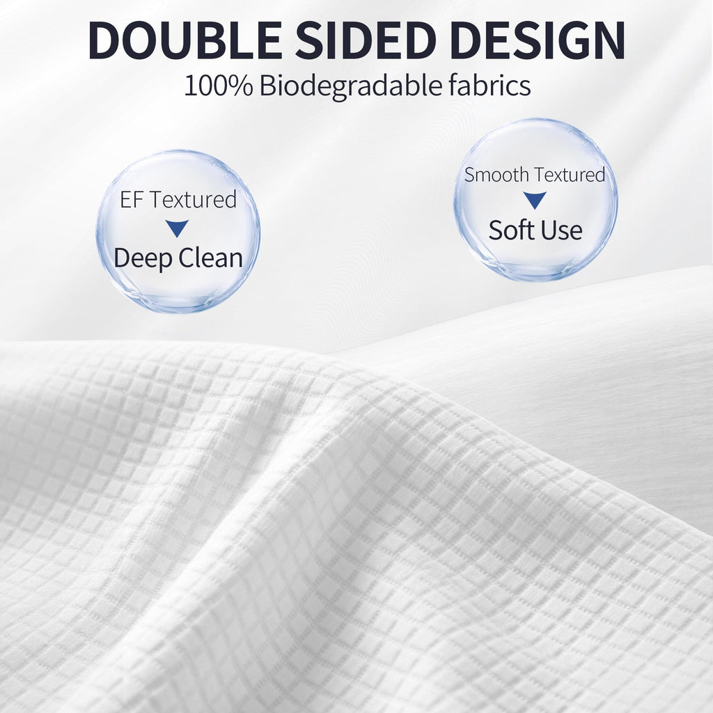 Face Towels Disposable XL 10"×12", Ultra Soft Facial Towels, 50 Count | Thick Biodegradable Face Towels, Plant Fiber Dry Wipes for Sensitive Skin, Makeup Remover & Face Cleansing