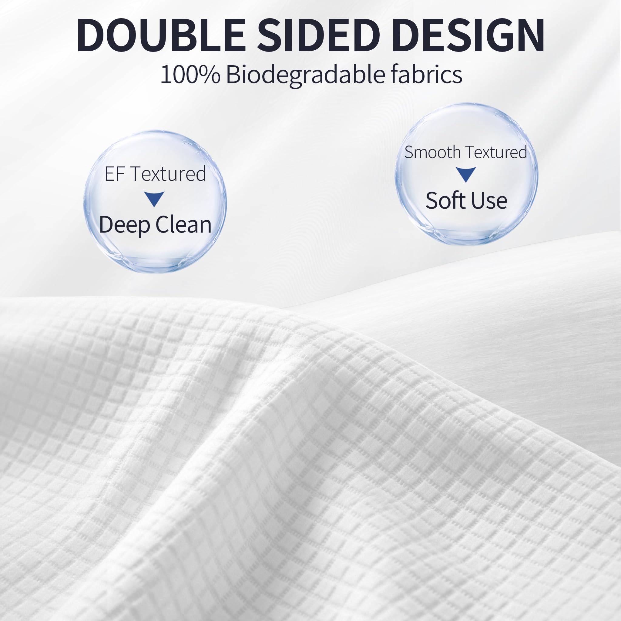 Face Towels Disposable XL 10"×12", Ultra Soft Facial Towels, 50 Count | Thick Biodegradable Face Towels, Plant Fiber Dry Wipes for Sensitive Skin, Makeup Remover & Face Cleansing
