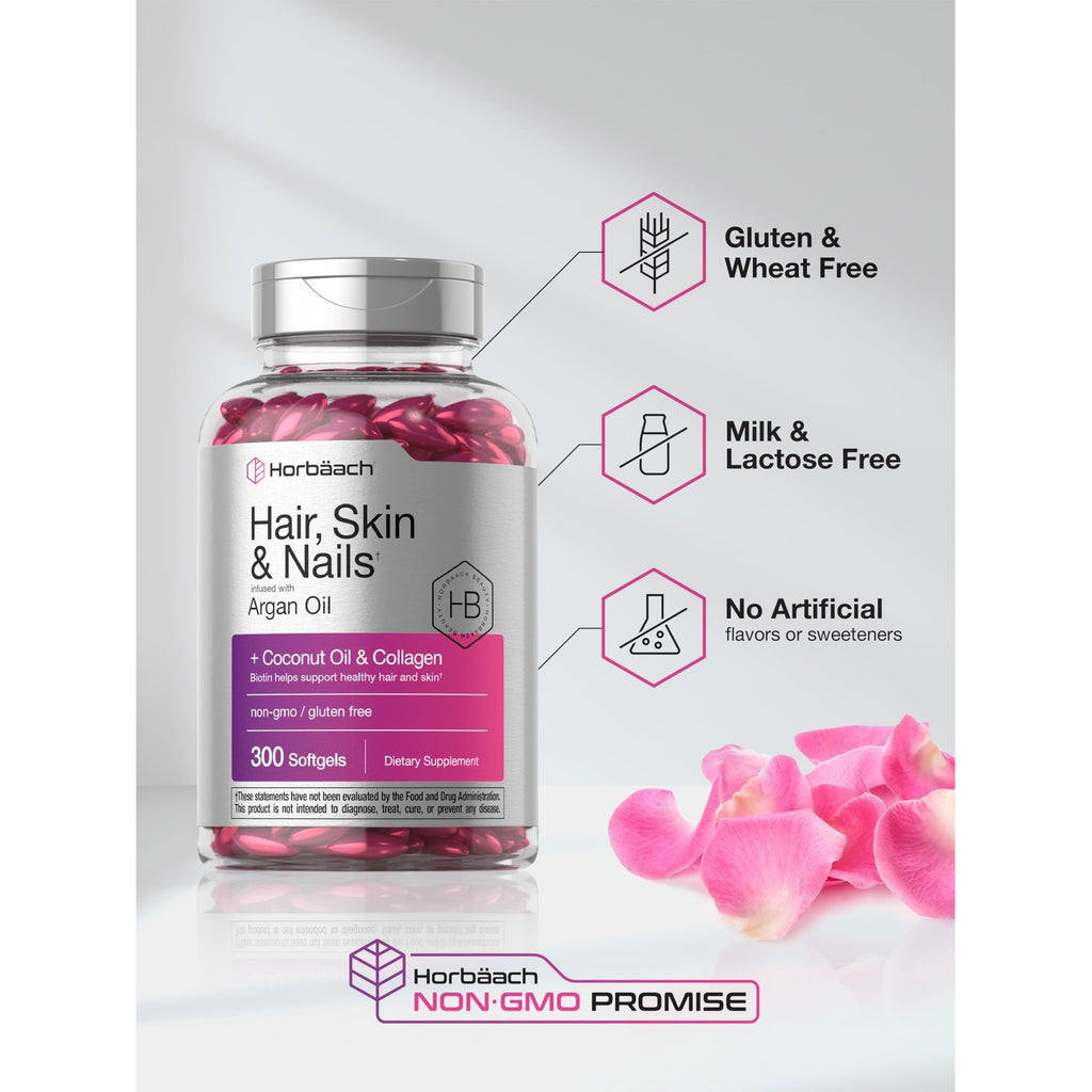 Horbäach Hair Skin and Nails Vitamins | 300 Softgels