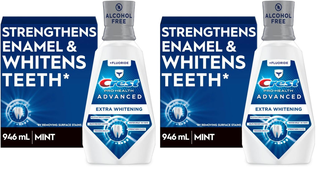 Buy now Crest Pro-Health Advanced Multi-Protection Mouthwash, Alcohol Free Mouthwash, Fresh Mint, 500 mL (16.9 Fl Oz), Pack of 4, Crest Mouthwash, Flouride Mouthwash at indiglob india