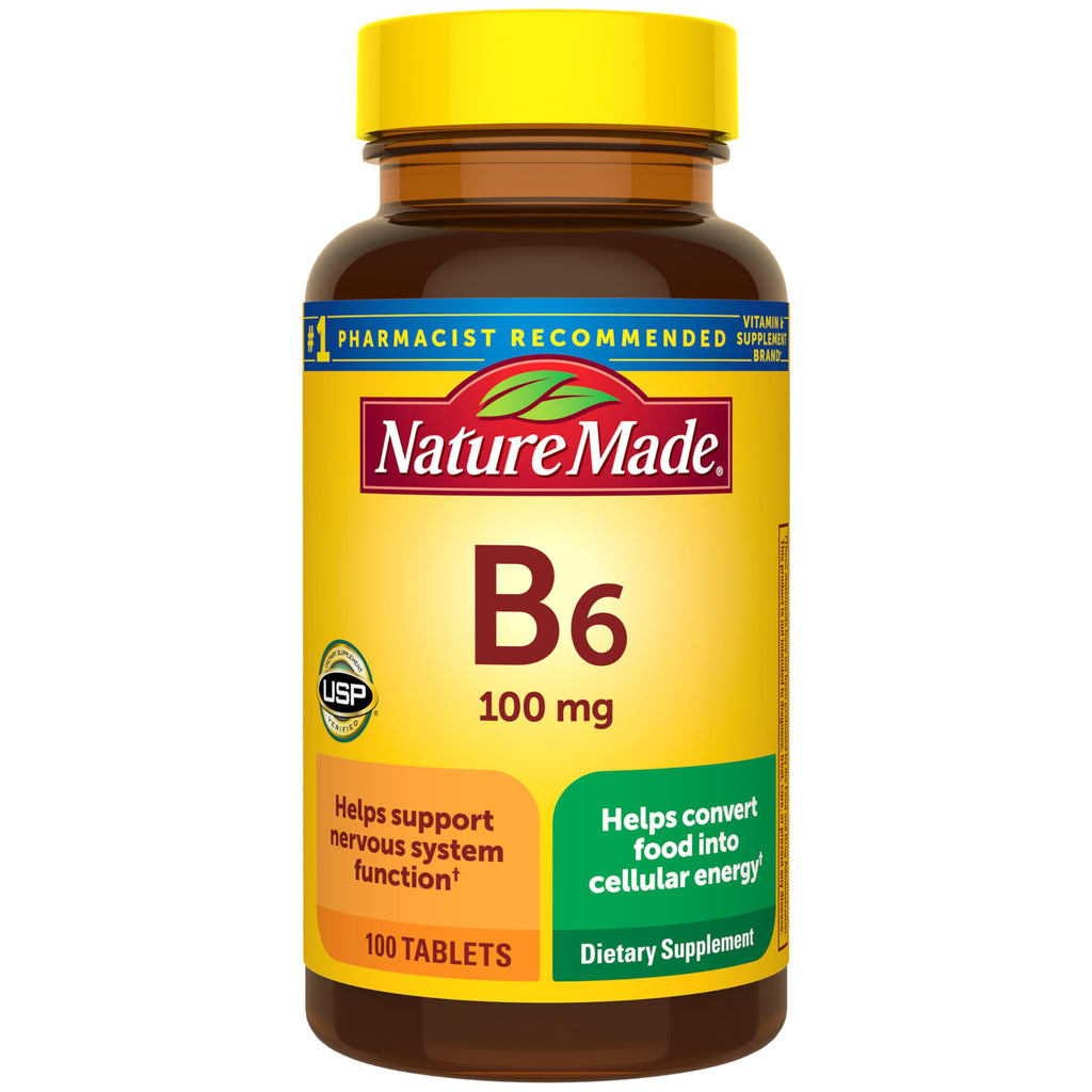 Nature Made Vitamin B-6 100 mg Tablets 100 ea (Pack of 4)
