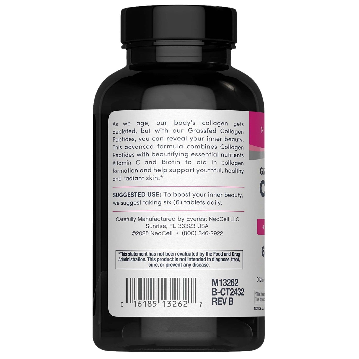 NeoCell Collagen Peptides Pills | 270 Caplets | with Vitamin C and Biotin | Grass Fed Bovine | Hair, Skin, & Nails | for Women and Men