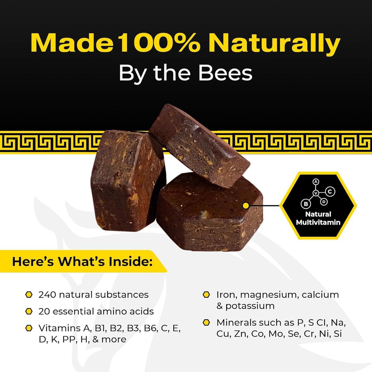 Spartan Bee Bread Chewables, Raw Organic Bee Pollen, Propolis, Royal Jelly