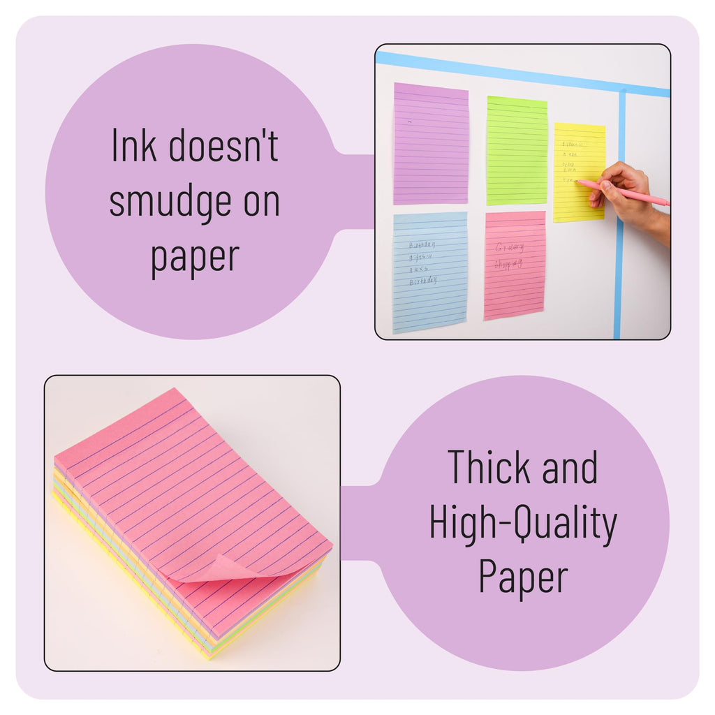 Mr. Pen- Lined Sticky Notes Set, 16 Pads, 4"x6" & 3"x3", 720 Sheets
