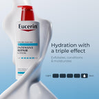 Eucerin Intensive Repair Body Lotion with Urea, AHA and NMF, 16.9 FL OZ | Body Lotion for Dry, Flaky Skin, Enriched with Urea, AHA and NMF, Moisturizes, Gently Exfoliates and Smooths, Fragrance Free