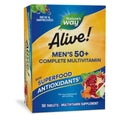 Nature's Way Alive! Men’s 50 Plus Multivitamin Complete Tablets, 50 ct | Daily Multivitamin for Men Over 50, Supports Cellular Energy Metabolism, Heart, Muscle & Eye Health*, High Potency Vitamins