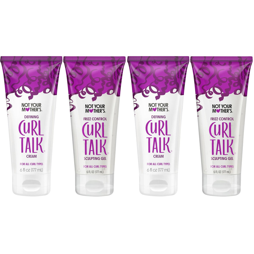 Not Your Mother's Curl Talk Frizz Control Sculpting Gel & Defining Cream - 6 fl oz Each - Tames Hair Frizz & Maximizes Definition - For All Curly Hair Types (Pack of 16)