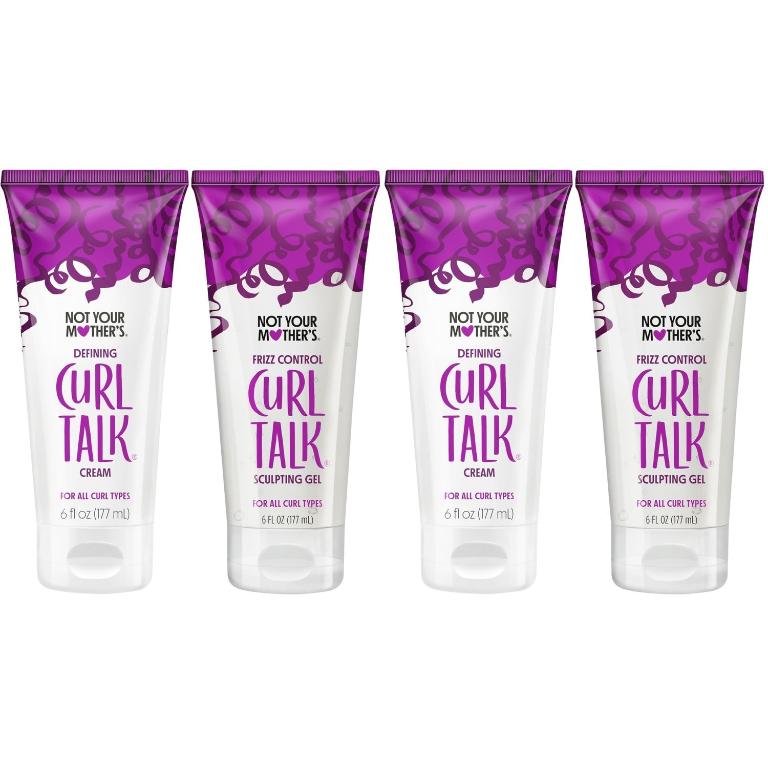 Not Your Mother's Curl Talk Frizz Control Sculpting Gel & Defining Cream - 6 fl oz Each - Tames Hair Frizz & Maximizes Definition - For All Curly Hair Types (Pack of 16)