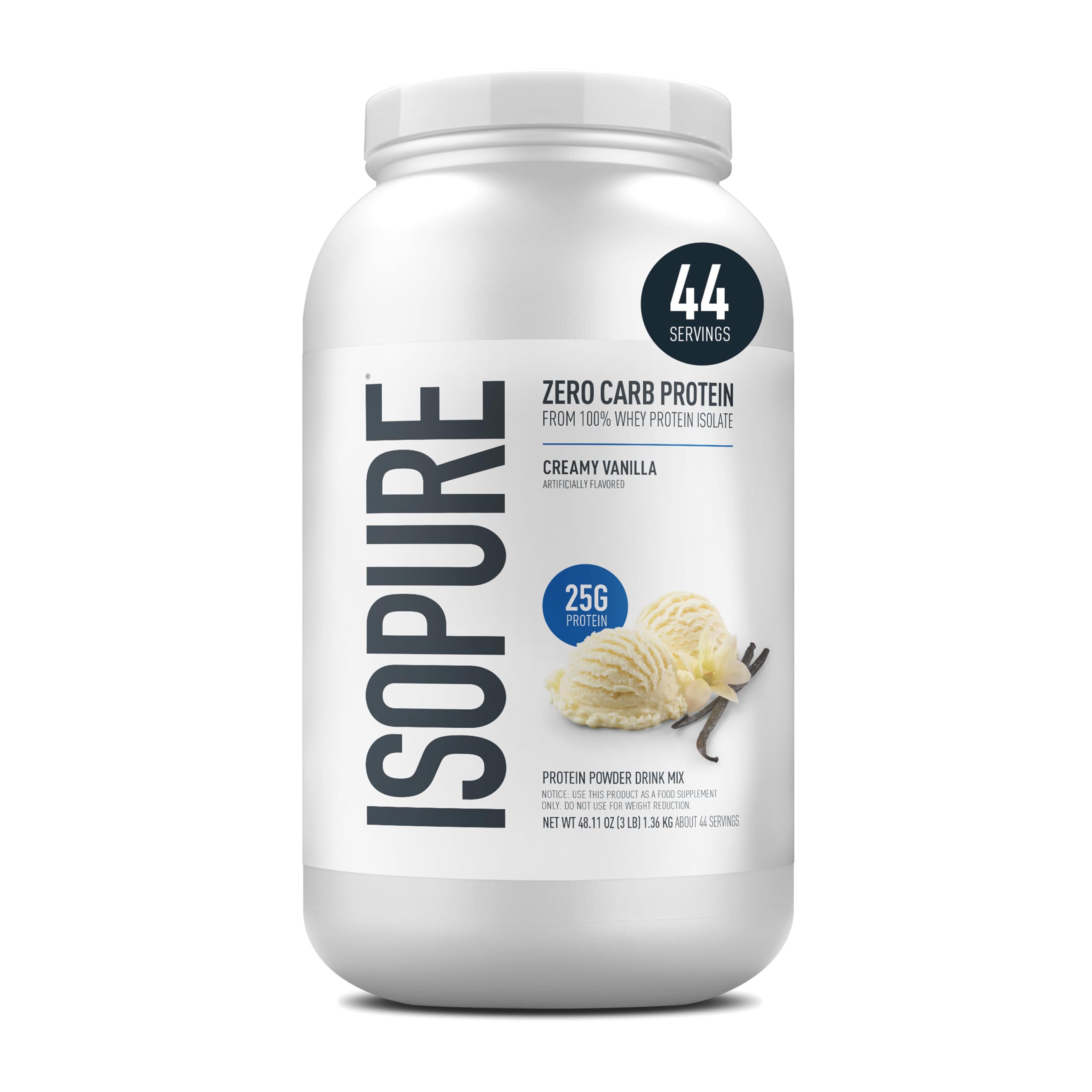 Buy now Isopure Zero Carb 100% Pure Whey Isolate Protein Powder, Lactose Free, Gluten Free, with Vitamins, Creamy Vanilla, 25g Protein Per Serving, 1 Lb, 15 Servings (Packaging May Vary) at indiglob india