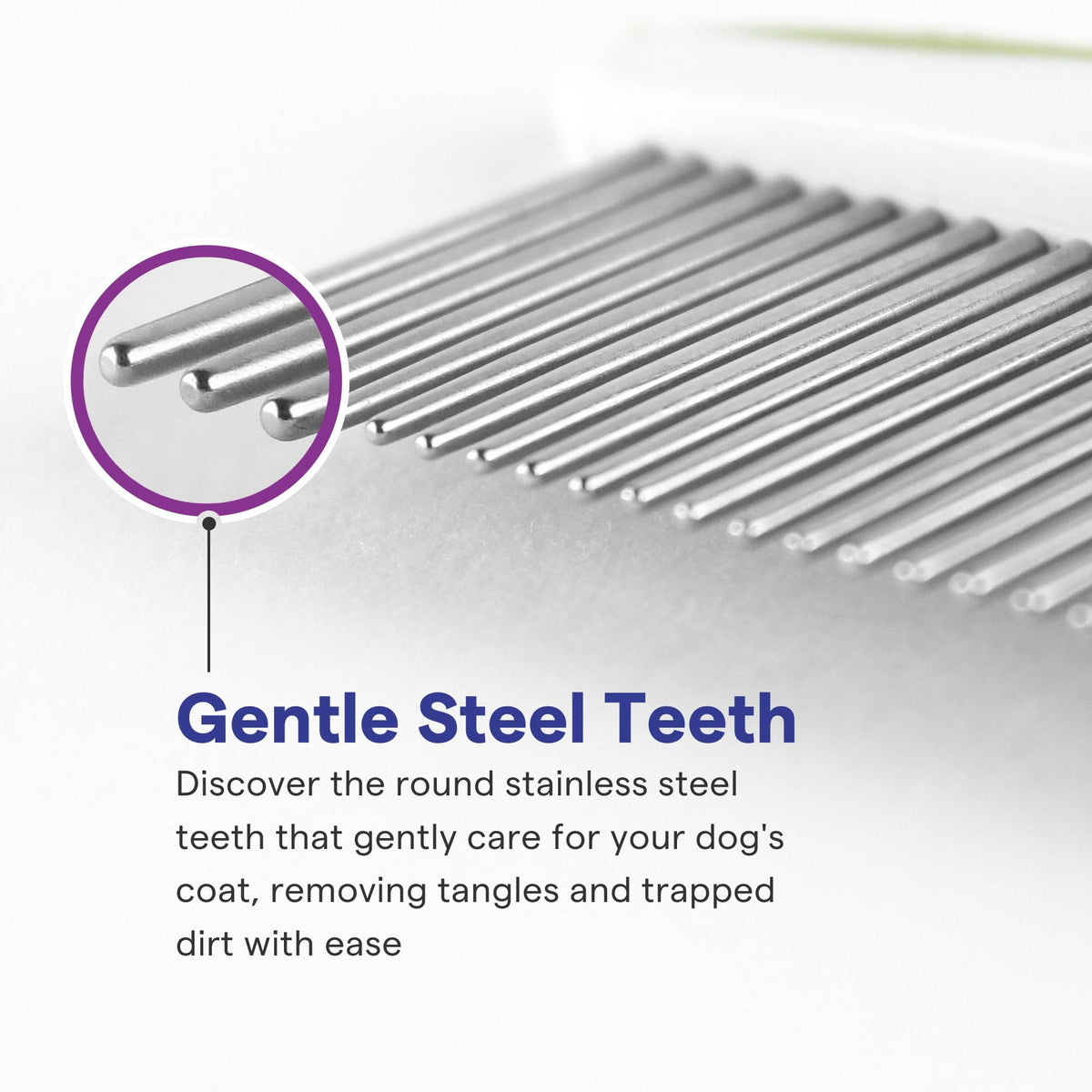 Dog & Cat Comb – Removes Tangles, Knots, and Matted Fur – Grooming Tool with Stainless Steel Teeth and Non-Slip Handle – Best Pet Hair Comb for Home Grooming Kit – Includes eBook Guide