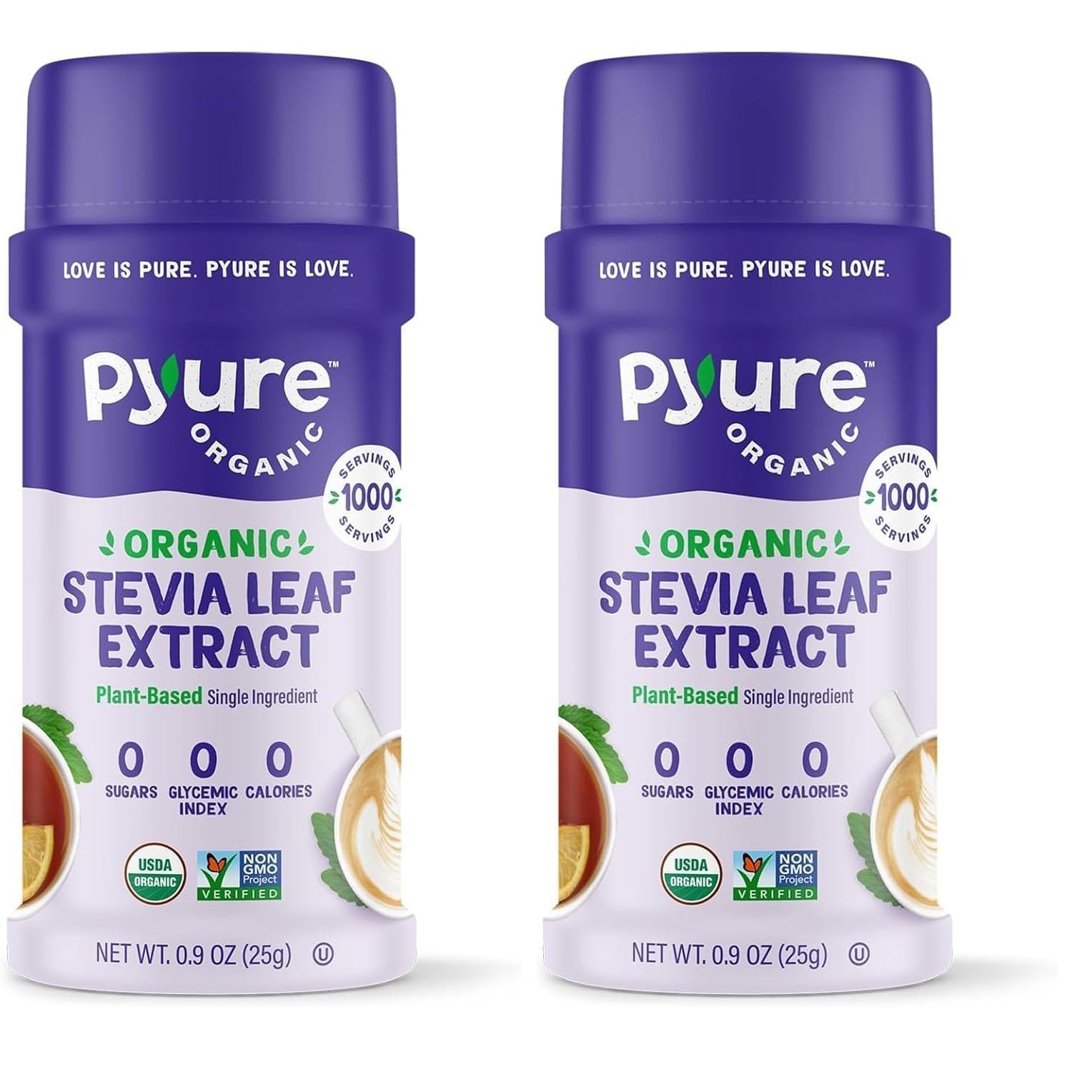 Pyure Organic Stevia Extract Powder, 100% Pure Stevia Leaf Extract, No Fillers, Sugar-Free, Keto, Paleo, Diabetic Friendly, Zero Calorie, 300x Sweeter Than Sugar, 1,000 Servings, USDA Organic