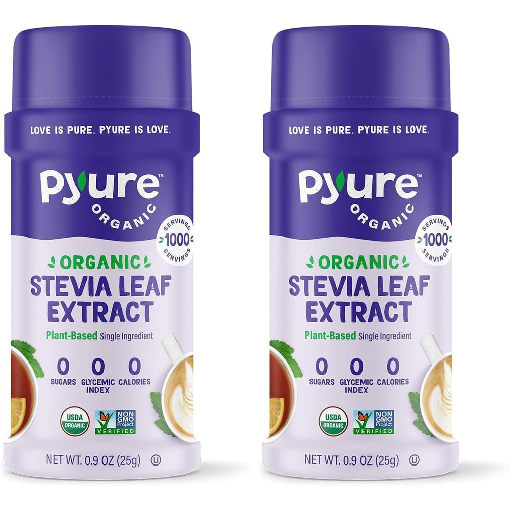 Pyure Organic Stevia Extract Powder, 100% Pure Stevia Leaf Extract, No Fillers, Sugar-Free, Keto, Paleo, Diabetic Friendly, Zero Calorie, 300x Sweeter Than Sugar, 1,000 Servings, USDA Organic