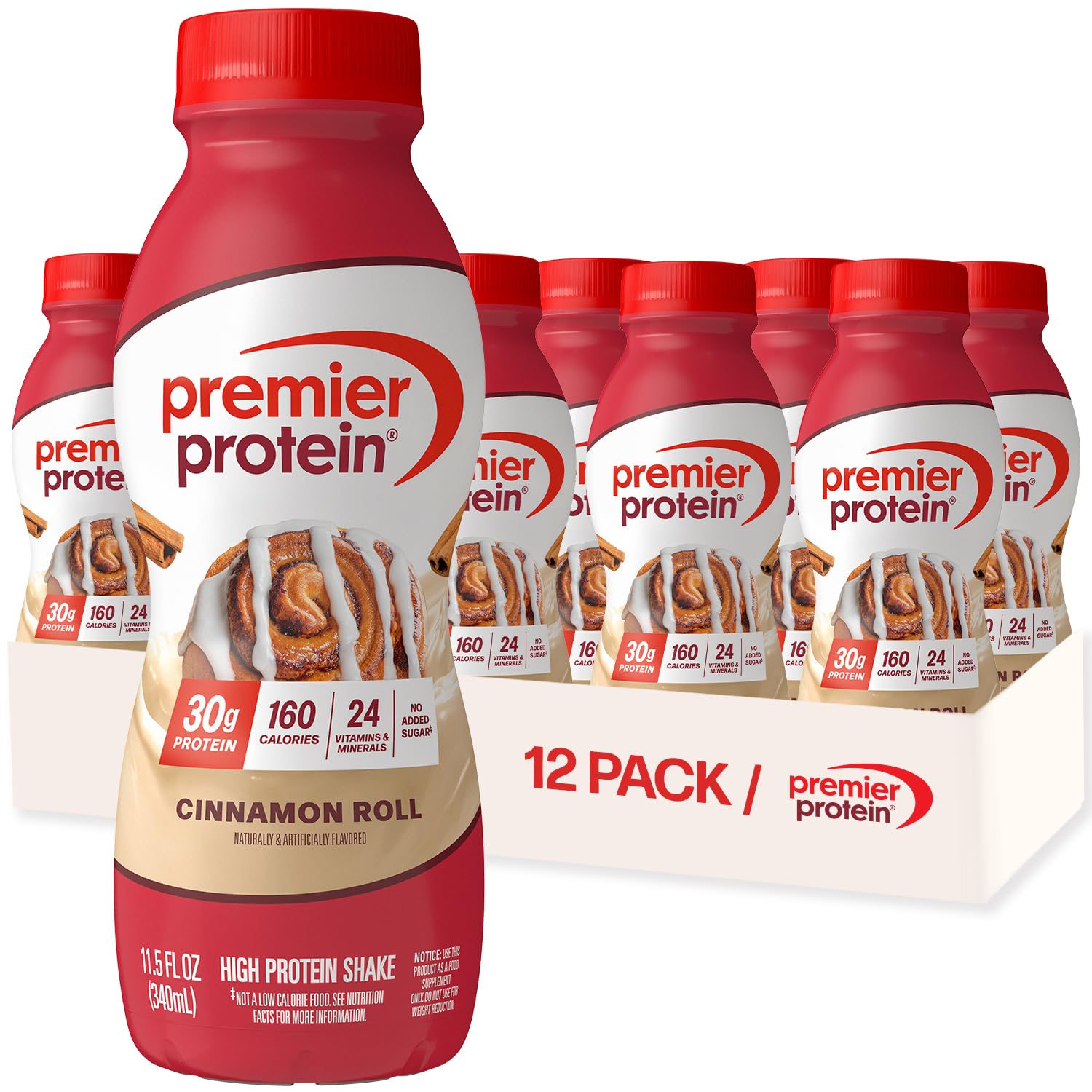 Buy now Premier Protein Shake, Peaches & Cream, 30g Protein, No Added Sugar, 24 Vitamins & Minerals to Support Immune Health, 11.5 fl oz, 12 Pack (Packaging May Vary) Cinnamon Roll 11.5 Fl Oz (Pack of 12) at indiglob india