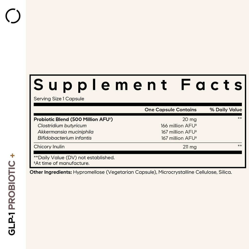 Codeage GLP-1 Probiotic+, Akkermansia, 500M AFU, Prebiotic, 90 Capsules
