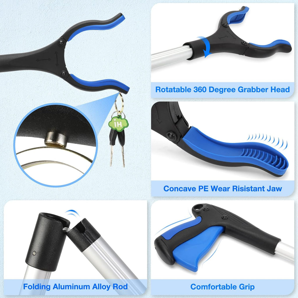 Buy now 2025 Upgraded Reacher Grabber Pickup Tool, 32" Long Grabber Reacher Tool with Magnetic Tip, Trash Picker for Elderly Grab It Reaching Tool, Garbage Picker Upper, Litter Pick Up Grab Claw Grabber Stick at indiglob india