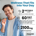 PrimeMD 4-in-1 Fish Oil Omega-3 with D3 K2 CoQ10, Lemon, 120 Softgels | Heart, Brain and Joint Support, Omega 3 with Vitamin D3, K2 and CoQ10, Lemon Flavored Softgels, Fish Oil Supplement