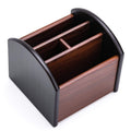 MaxGear Remote Control Holder Caddy, Wooden Desk Organizer, 4 Compartments