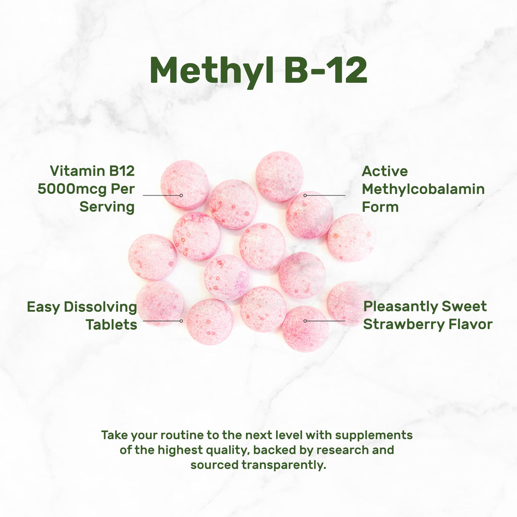 DEAL SUPPLEMENT Methyl B-12 Vitamins 5000 mcg Per Serving, 240 Tablets