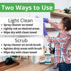 Kitchen Cabinet Cleaner and Degreaser - Plant Based Grease Remover for Wood, Painted and White Cabinets - Cleans, Restores, Protects Finishes, Streak Free, 32oz with Scrub Brush by Final Touch