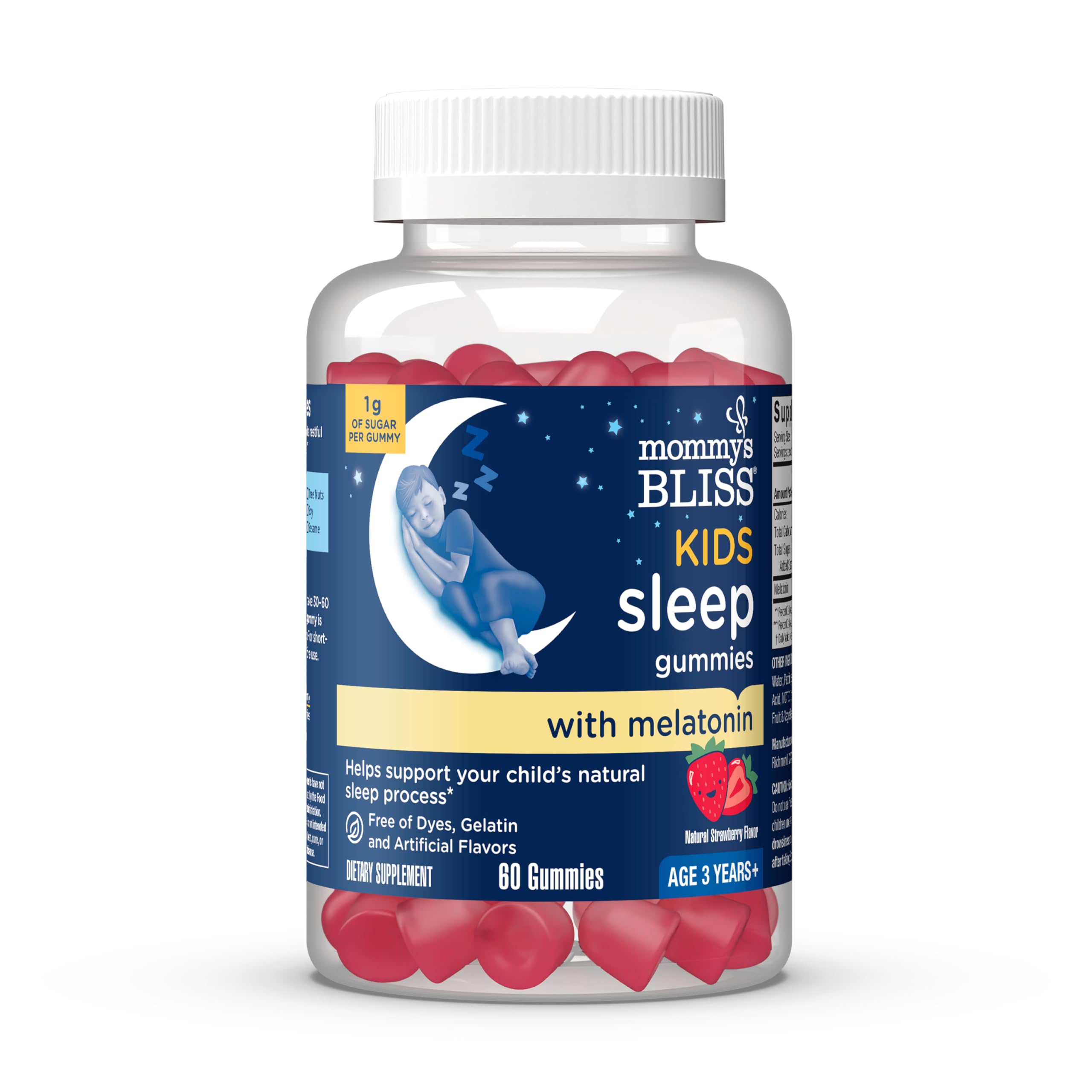 Mommy's Bliss Kids Sleep Support Melatonin Gummies, Strawberry Flavor 60ct