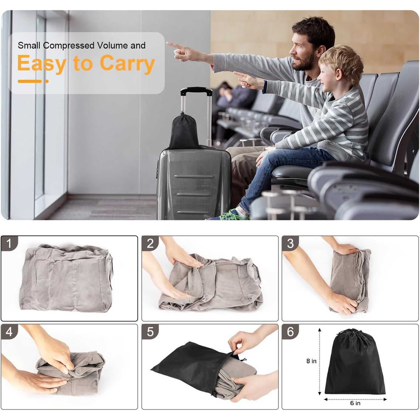 Buy now Inflatable Travel Foot Rest Pillow, Kids Airplane Bed, Adjustable Height Leg Pillow for Air Travel, Make a Flat Bed for Kids and Toddlers, Great for Airplane, Train, car（Grey, 1 Pack） at indiglob india
